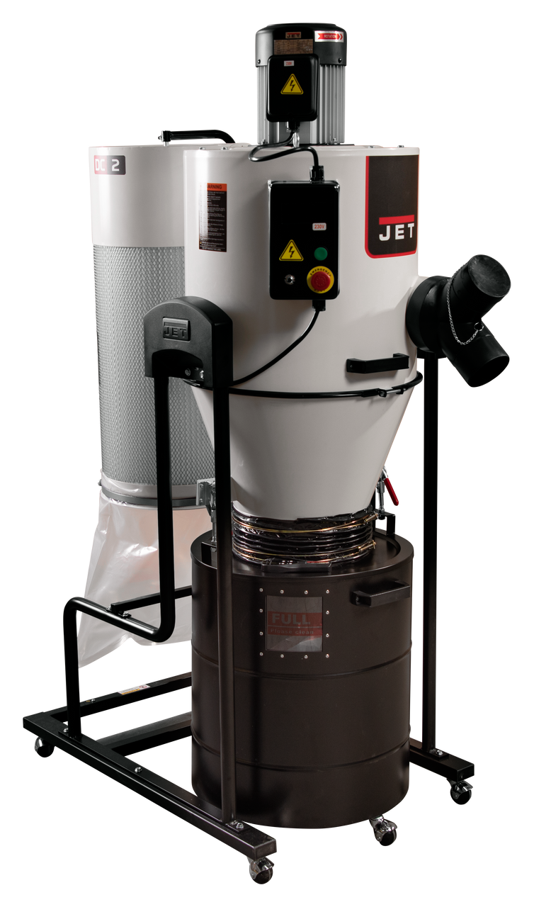 Jet JCDC-2 Cyclone Dust Collector, 2-Micron Filter, 938 CFM, 2 HP, 1Ph 230V