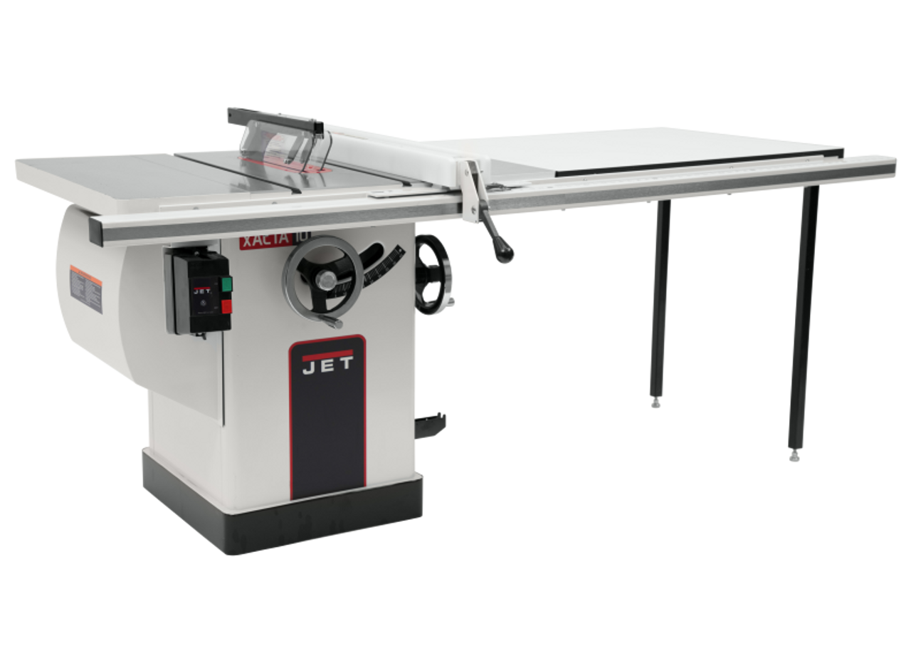 Jet Deluxe XACTA 10" Cabinet Saw, 50" Rip, Cast Iron Wings, 3 HP, 1Ph 230V