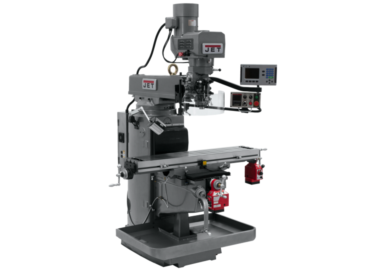 JTM-1050EVS2/230 Mill With 3-Axis Acu-Rite 203 DRO (Knee) With X and Y-Axis Powerfeeds