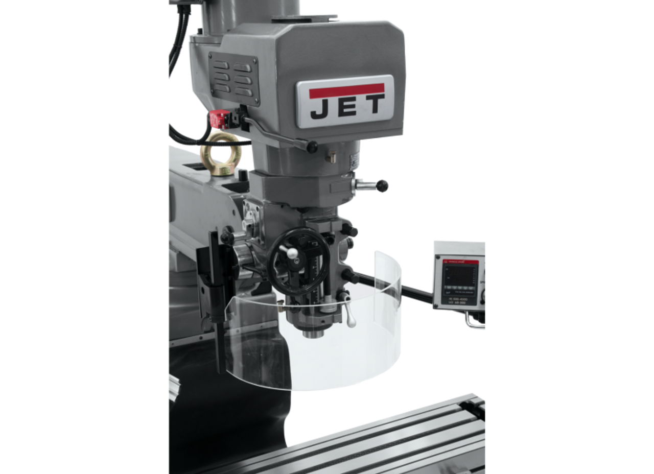 JTM-1050EVS2/230 Mill With 3-Axis Acu-Rite 203 DRO (Knee) With X and Y-Axis Powerfeeds and Air Powered Draw Bar