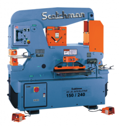 Scotchman Model DO150/240-24M-3, 150-Ton Dual-Operator Hydraulic Ironworker (3ph)
