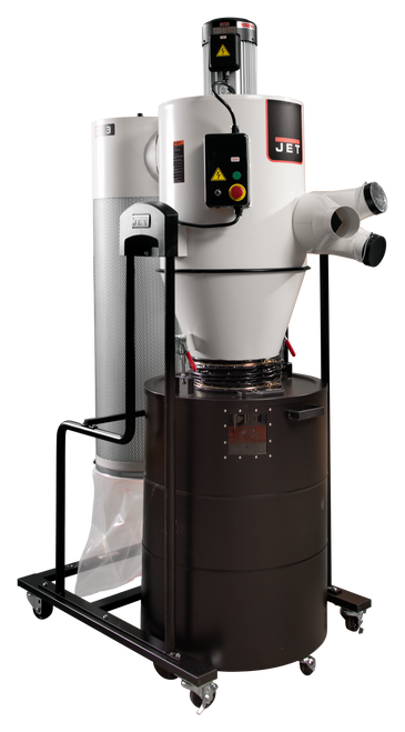 Jet JCDC-3 Cyclone Dust Collector, 2-Micron Filter, 1240 CFM, 3 HP, 1Ph 230V Jet JCDC-3 Cyclone Dust Collector, 2-Micron Filter, 1240 CFM, 3 HP, 1Ph 230V
