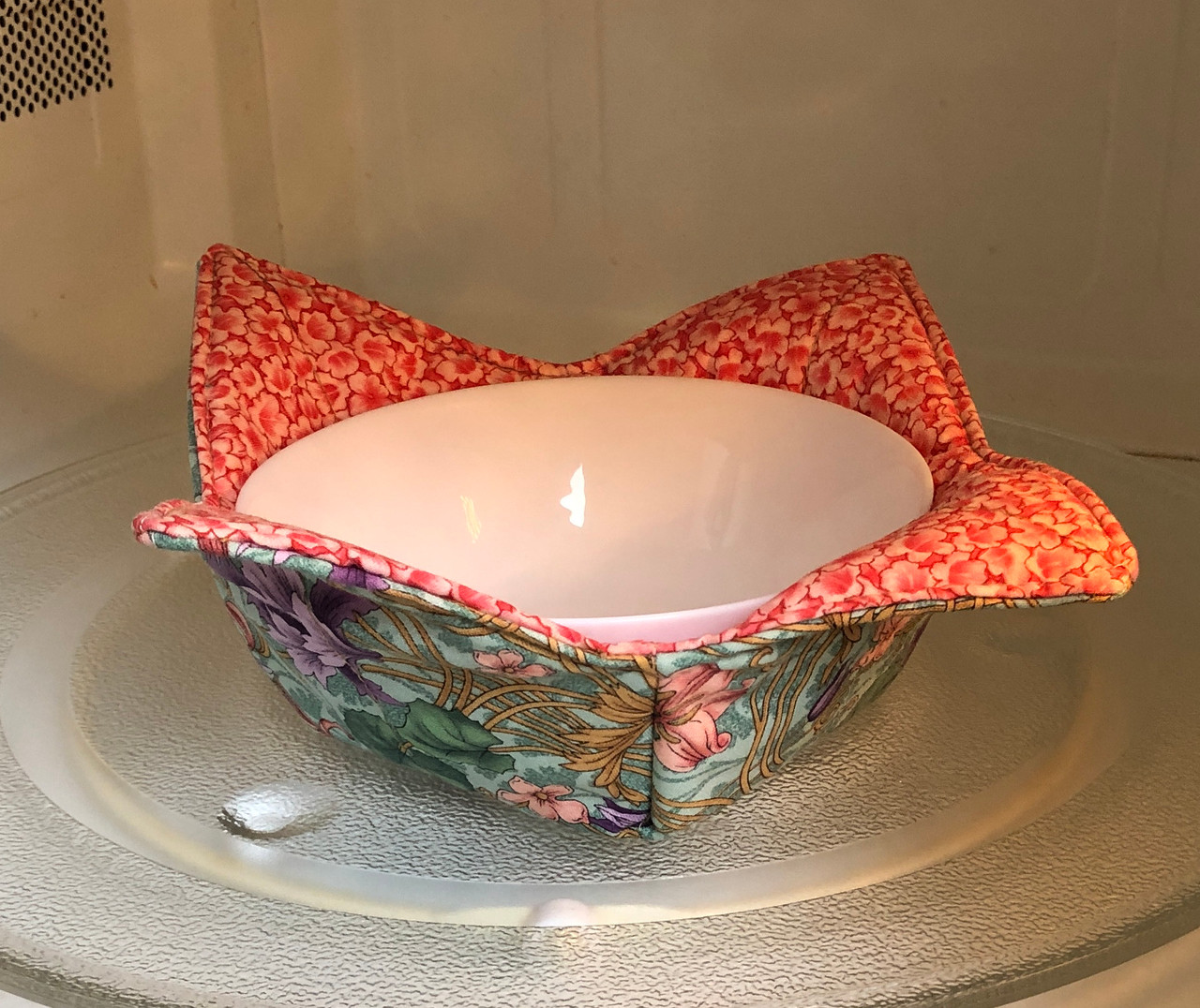 Quilted Bowl Cozy for microwave or ice cream 10 x 10 Green