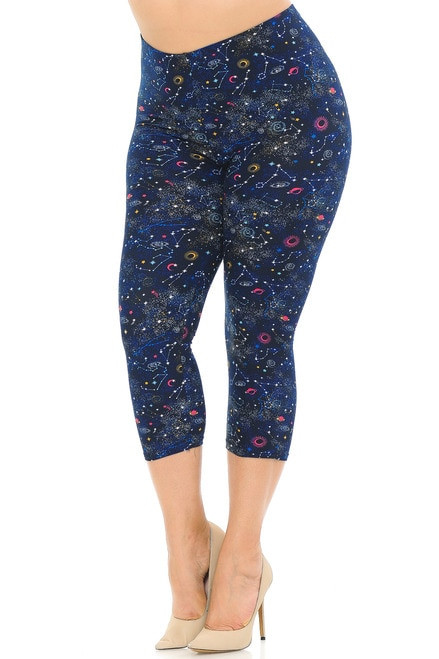 Space Constellation Plus Size Capris