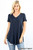 Premium Short Sleeve V-Neck Round Hem Top