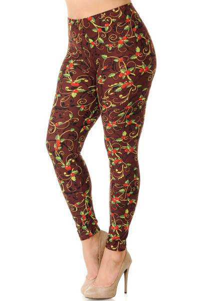 Irresistible Christmas Holly Leggings