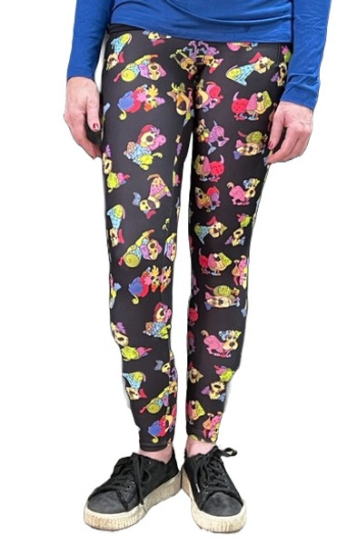 Loralie Print Leggings with Pockets - Colorful Dogs PLUS Size