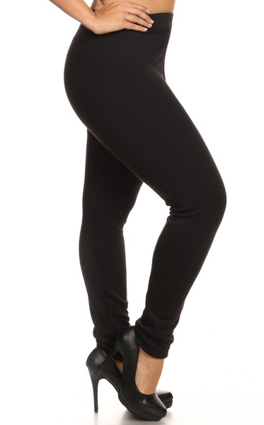 PREMIUM PLUSH FUR LINED BLACK PLUS SIZE LIMITED SUPPLY 