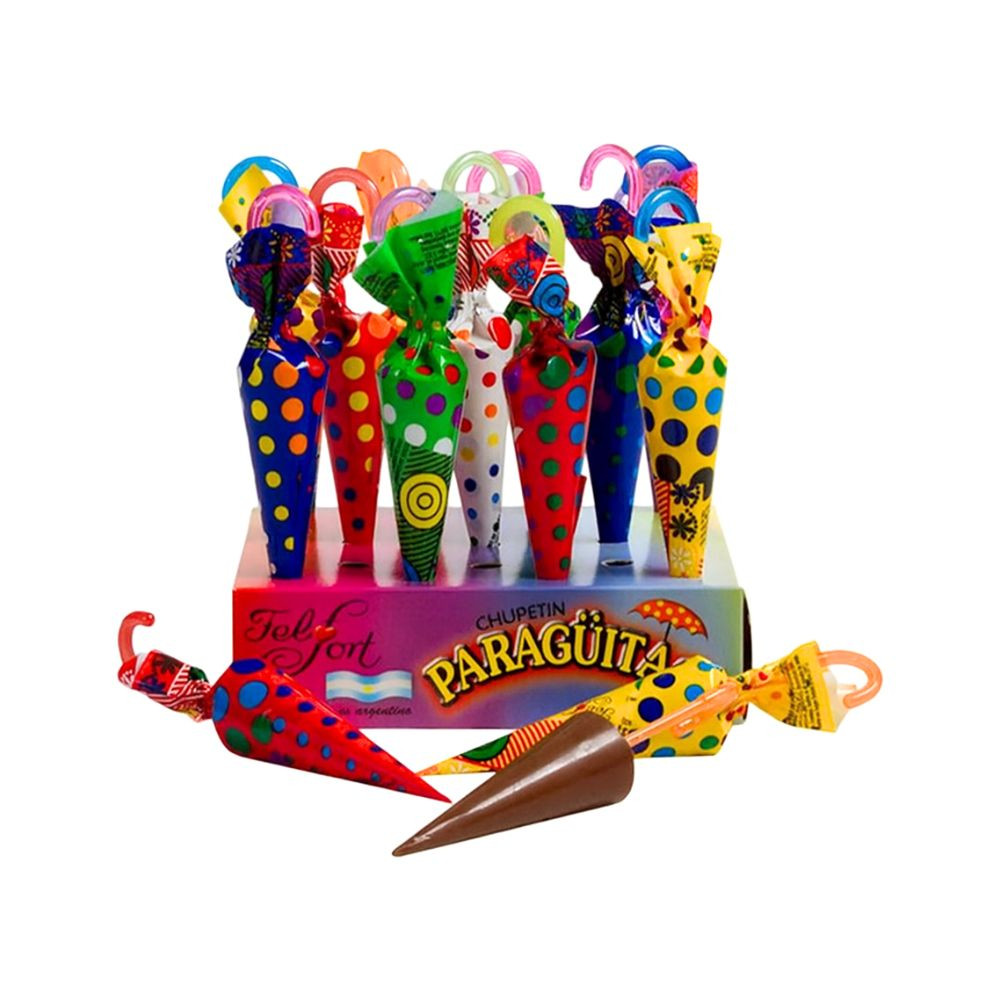 FelFort Umbrellas Milk Chocolate Umbrella Shaped Lollipop Bites