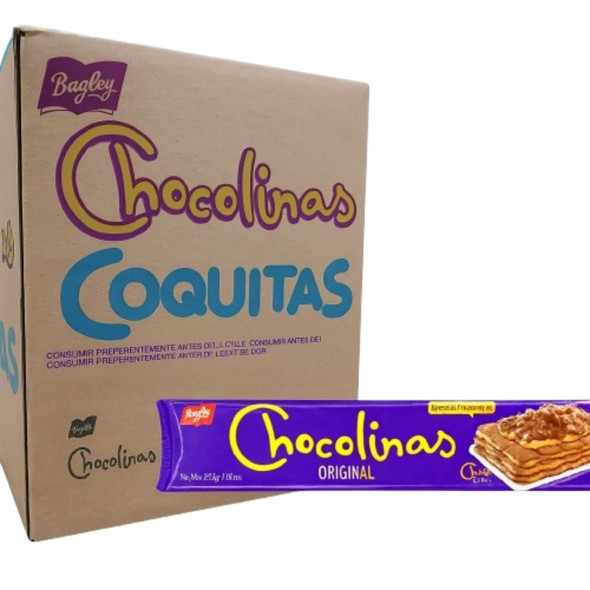 Chocolinas Traditional Chocolate Cookies, Perfect for Cakes with Dulce de Leche Chocotorta Wholesale Bulk Box, 250 g / 8.8 oz ea (25 count per box)