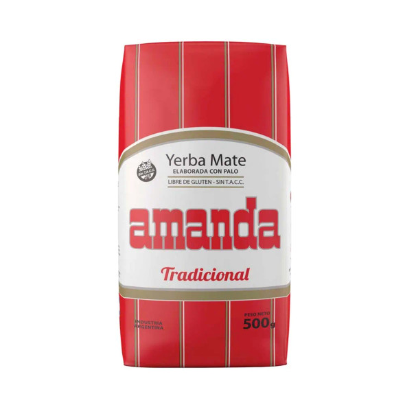 Amanda Traditional Yerba Mate with Stems, 500 g / 1.1 lb ea (10 count)