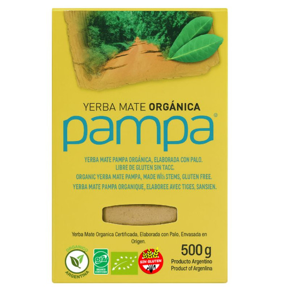 Pampa Yerba Mate Orgánica, Certified Organic with Stems, 500 g / 1.1 lb ea (10 count)