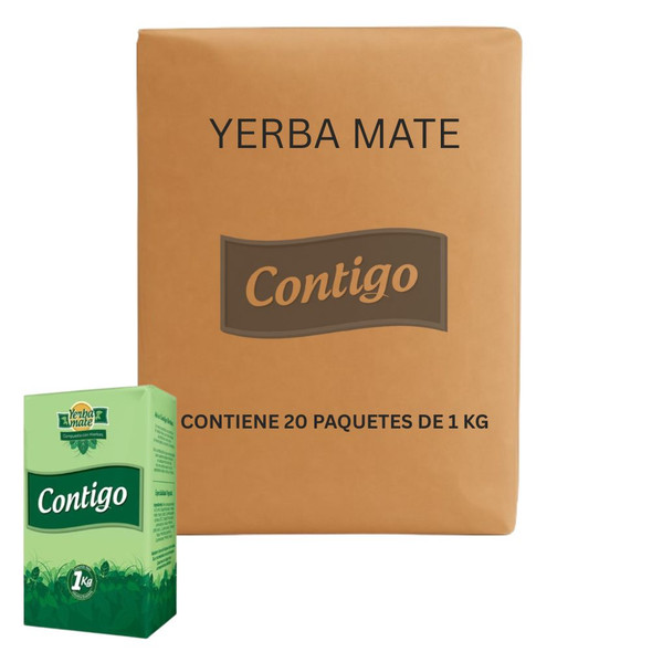 Contigo Yerba Mate with Herbs from Uruguay, 1 kg / 2.2 lb ea (20 count)