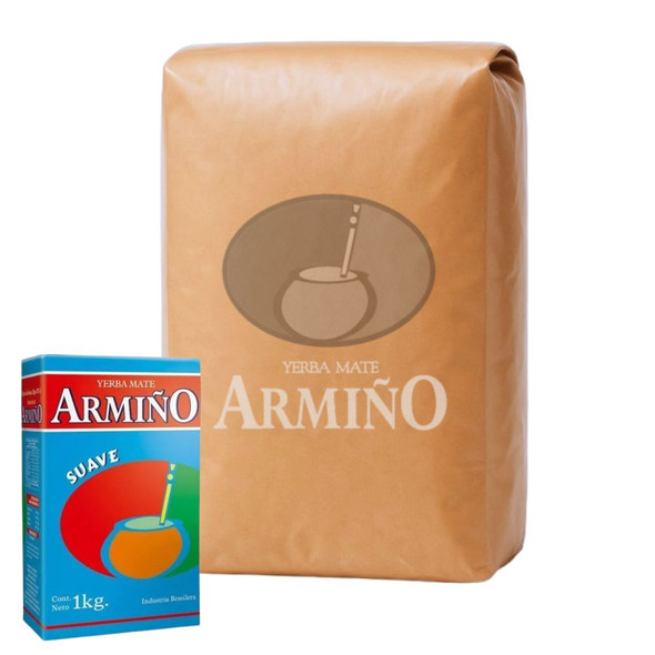 Armiño Soft Mild Yerba Mate Suave from Uruguay, 1 kg / 2.2 lb ea (20 count)