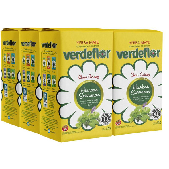 Verdeflor Highland Herbs Yerba Mate Hierbas Serranas, 1 kg / 2.2 lb ea (6 count)