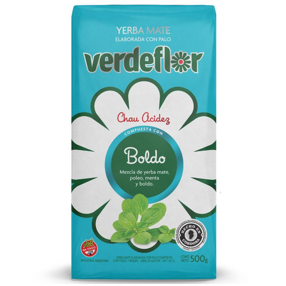 Verdeflor Yerba Mate Blend with Boldo, 500 g / 1.1 lb ea (12 count)