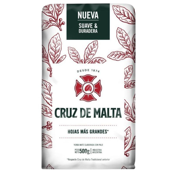 Cruz de Malta Yerba Mate Traditional Wide Leaf, 500 g / 1.1 lb ea (10 count)