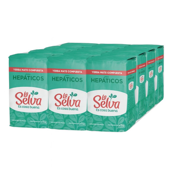 La Selva Yerba Mate Mixed Herbs for Hepatics, 1 kg / 2.2 lb ea (12 count)