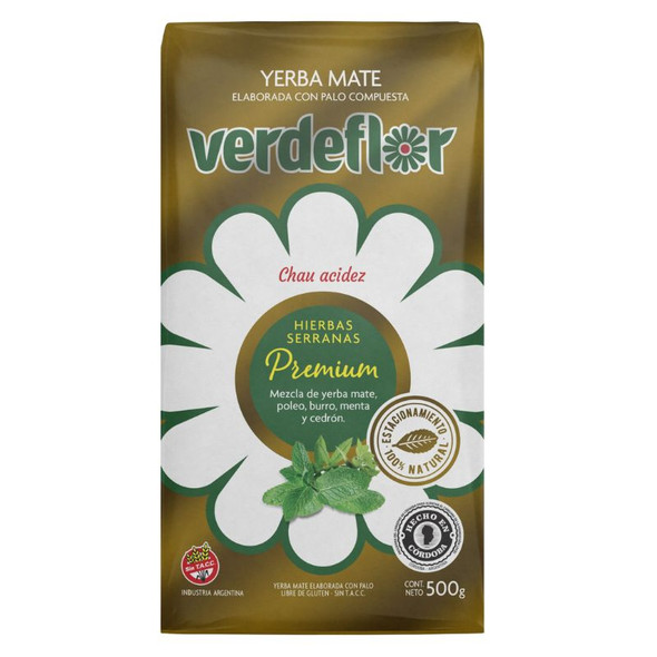 Verdeflor Premium Yerba Mate Hierbas Serranas Highland Herbs, 500 g / 1.1 lb ea (12 count)