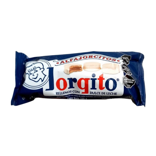 Jorgito Small Alfajores Sugar Coated Filled with Dulce de Leche, 155 g / 5.46 oz ea (box of 18 displays x 6 units ea)
