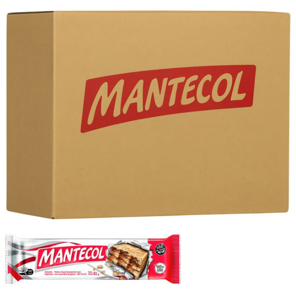 Mantecol Classic Flavor Bajo En Sodio Semi-Soft Peanut Butter Nougat - Low Sodium, 41 g / 1.45 oz (box of 8 displays x 12 units ea)