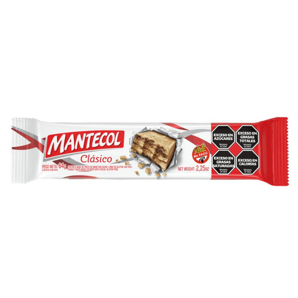 Mantecol Classic Flavor Semi-Soft Peanut Butter Nougat, 64 g / 2.25 oz ea (box of 8 displays x 9 units ea)