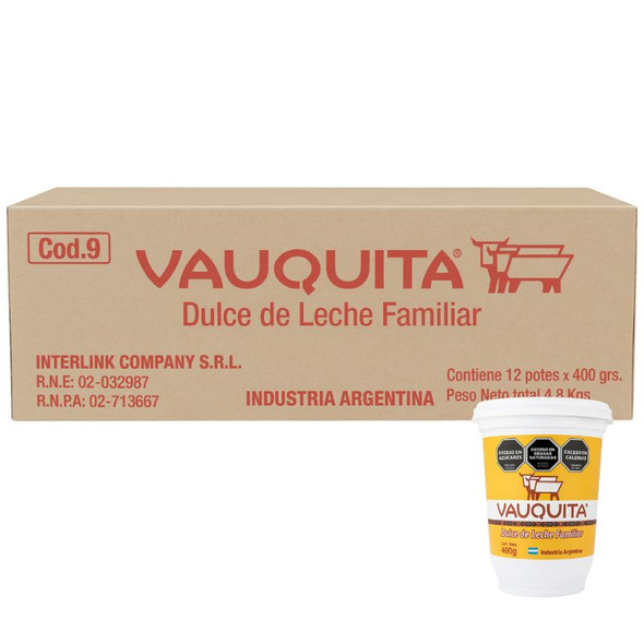 Vauquita Classic Dulce de Leche Familiar Classic, 400 g / 14.1 oz ea (12 count per box)