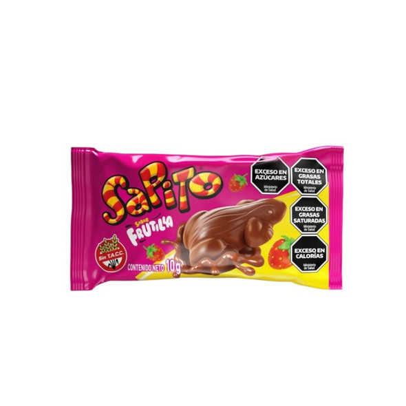 Sapito Chocolate Bombon Filled with Strawberry and Crunchy Cereal, 240 g / 8.5 oz ea (box of 8 displays x 24 units ea)