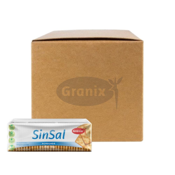 Granix Unsalted Wheat Crackers - No Added Salt, Trans Fat Free, Omega 9 Source, 200 g / 7.1 oz ea (24 count)