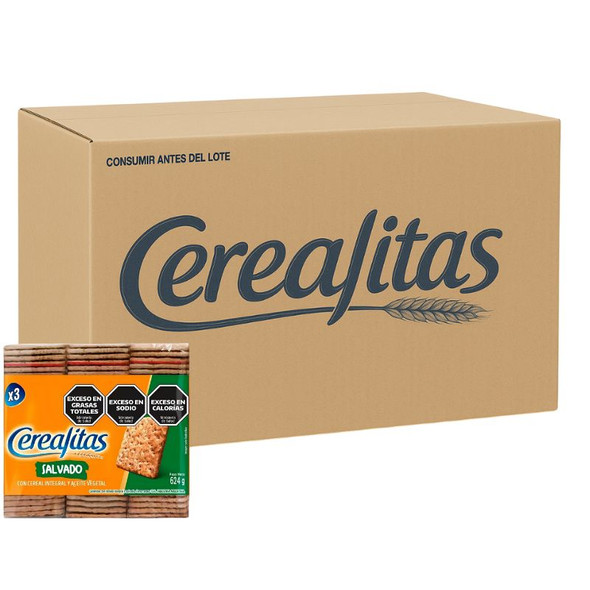 Cerealitas Whole Grain Bran Cookies with Vegetable Oil tripack, 624 g / 22.03 oz ea (15 count per box)