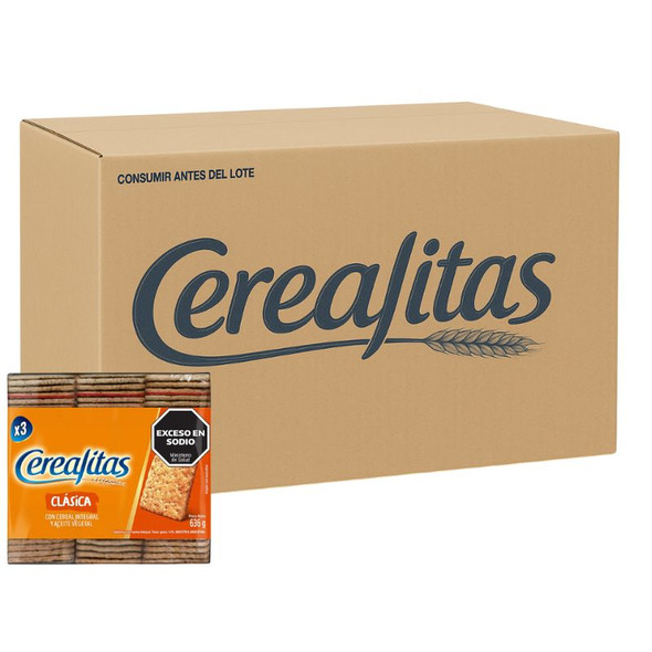 Cerealitas Wholegrain Crackers Galletitas Integrales Tripack, 636 g / 22.4 oz ea (15 count per box)