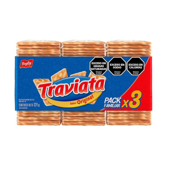 Traviata Classic Water Biscuits Crackers Tripack, 324 g / 11.4 oz ea (16 count per box)