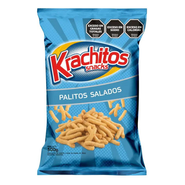 Krachitos Salty Sticks Snacks, 500 g / 17.6 oz ea (10 count per box)