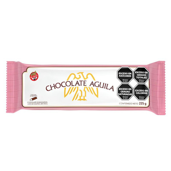 Águila Dark Chocolate Bar Barra de Chocolate Negro Semi-Amargo, 225 g / 7.9 oz ea (box of 6 displays x 12 units ea)