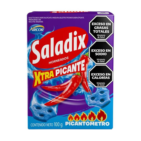 Saladix Baked Snack Horns Xtra Picante, Intense Spicy Flavor, 100 g / 3.5 oz ea (24 count)