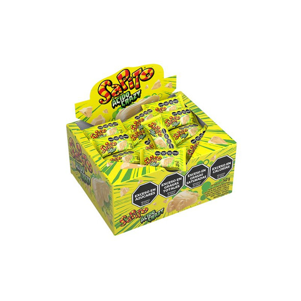 Sapito Ácido Crazy White Chocolate with Surprising Sour Filling, 240 g / 8.47 oz ea (box of 8 displays x 24 units ea)