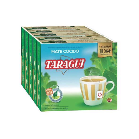 Taragüi Mate Cocido Ready to Brew Yerba Mate Tea Bags (box of 5 displays x 50 units ea)