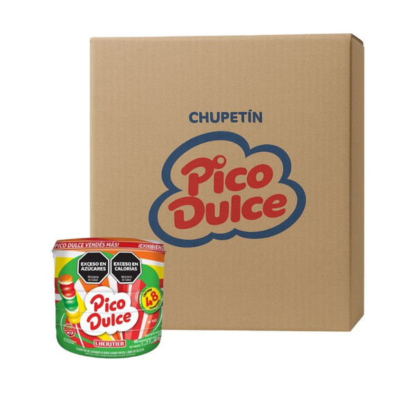 Pico Dulce Fruit Flavor Rainbow Lollipop, 672 g / 23.7 oz ea (box of 12 displays x 48 units ea)