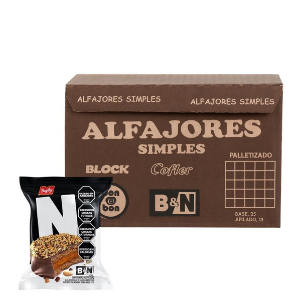 Blanco y Negro Alfajor Negro Simple Milk Chocolate, 50 g / 1.76 oz ea (36 count)