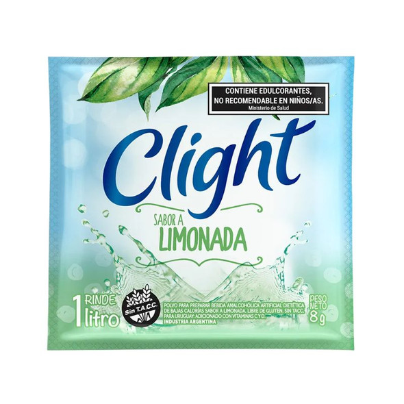 Clight Sugar Free Lemonade Flavor Juice Powder, 8 g / 0.3 oz ea (box of 16 displays x 20 units ea)