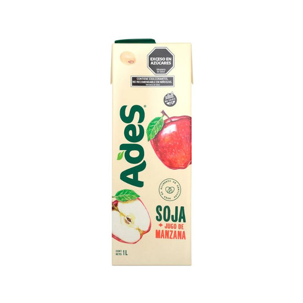 Ades Gluten Free Apple Flavored Soy Milk, 1 l / 33.8 fl oz ea (box of 8)