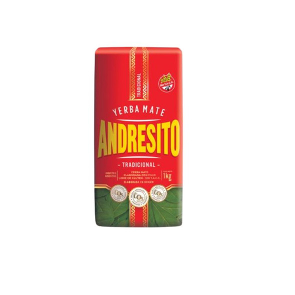 Andresito Yerba Mate Premium Quality with Stems, 1 kg / 2.2 lb ea (5 count)