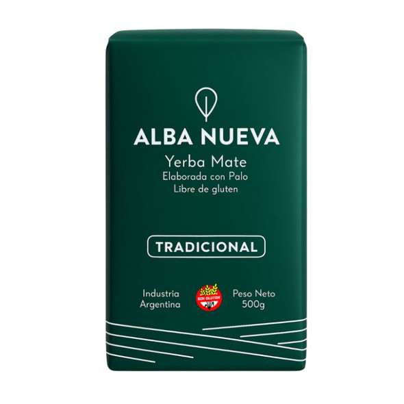 Alba Nueva Traditional Yerba Mate Made with Palo, 500 g / 17.64 oz ea (10 count)