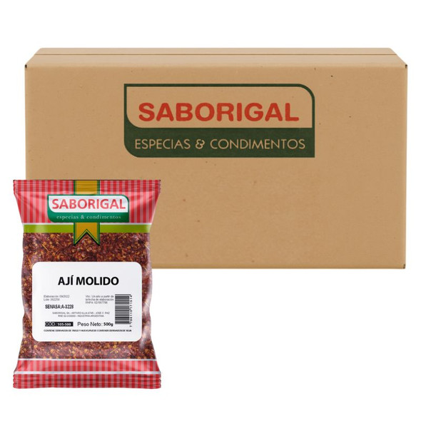 Saborigal Ají Molido Premium Crushed Chili Flakes, 500 g  / 1.1 lb ea (10 count) Saborigal Ají Molido Premium Crushed Chili Flakes, 500 g  / 1.1 lb ea (10 count)