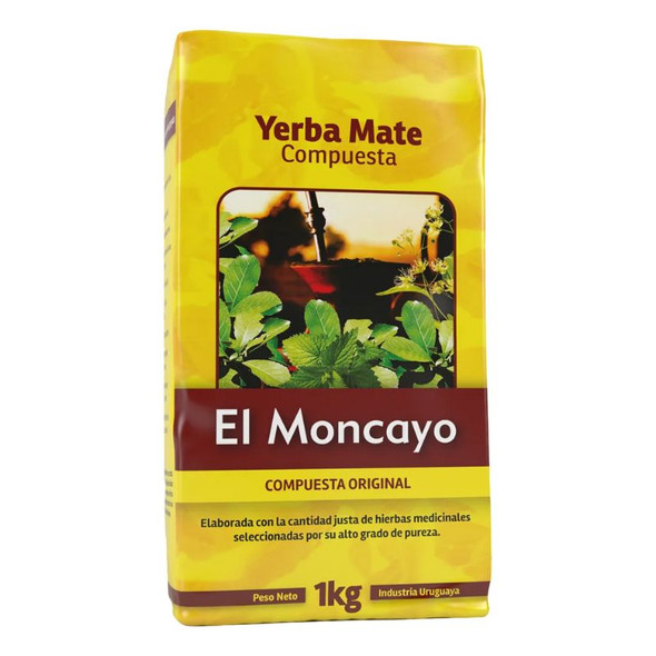 El Moncayo Compuesta Yerba Mate with Medicinal Herbs from Uruguay, 1 kg / 2.2 lb ea (20 count) El Moncayo Compuesta Yerba Mate with Medicinal Herbs from Uruguay, 1 kg / 2.2 lb ea (20 count)