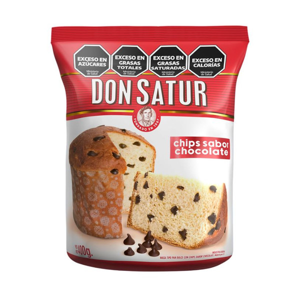 Don Satur Pan Dulce con Chocolate Classic Panettone with Chocolate Chips, 400 g / 14.11 oz ea (6 count)