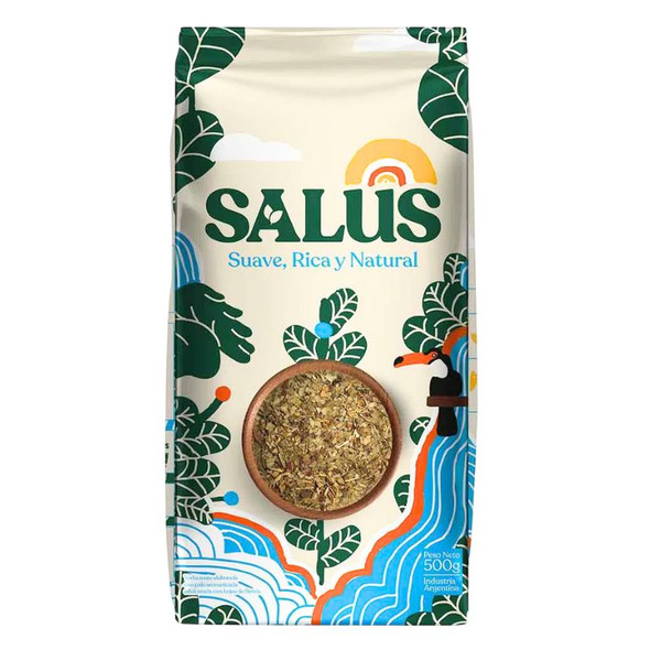 Salus Natural Mild Yerba Mate with Stevia Leaves, 500 g / 1.1 lb ea (8 count)