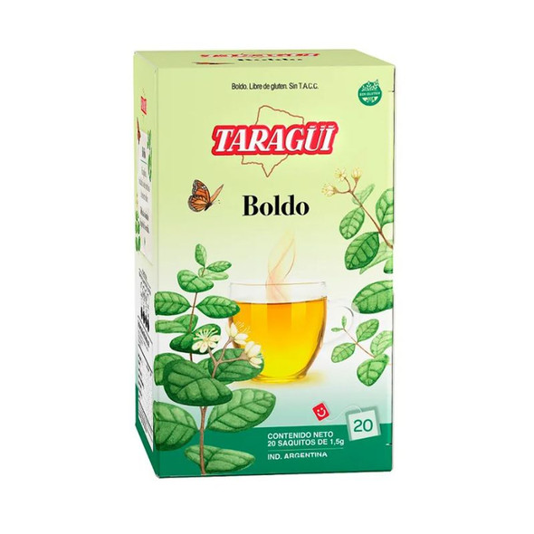 Taragüi Té Silvestres con Boldo Herbal Infusion, 30 g / 1.06 oz ea (box of 6 displays x 20 units ea)