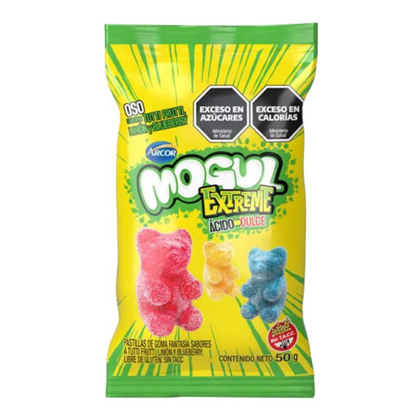 Mogul Ositos Extreme Sour Candies Gummies, 50 g / 1.7 oz ea (box of 12 displays x 10 units ea)
