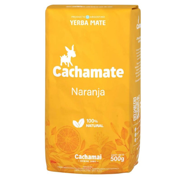 Cachamai Cachamate Yerba Mate Soft Orange Flavor, 500 g / 1.1 lb ea (12 count)